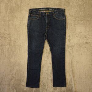 Carhartt Rugged Flex Straight Fit Jeans Men’s 36x34 Dark Wash Workwear Denim